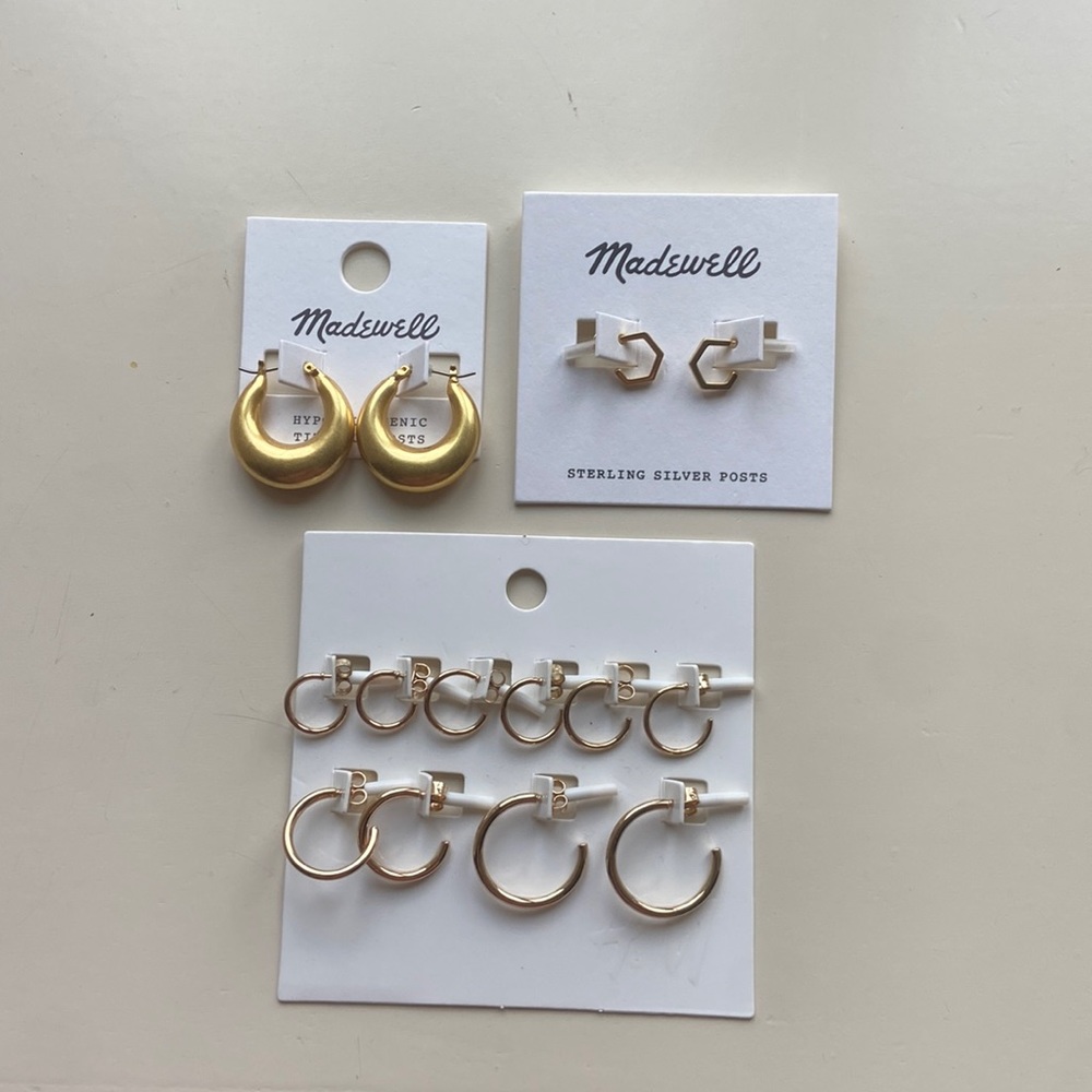 Bundle of gold hoops